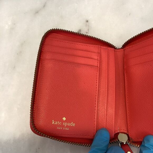Kate Spade Neon Leather Wallet Sleek Full Zip Design - Picture 13 of 16